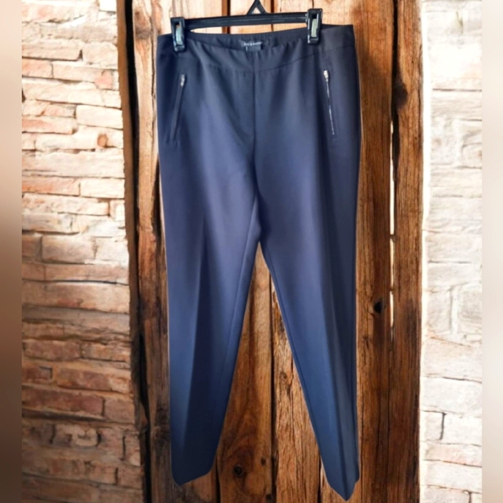 Zac & Rachel Ladies Slip-On Straight Leg Black Dress Pants